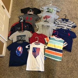 12 shirts & 1 jacket .... sizes 5-6 & 6x